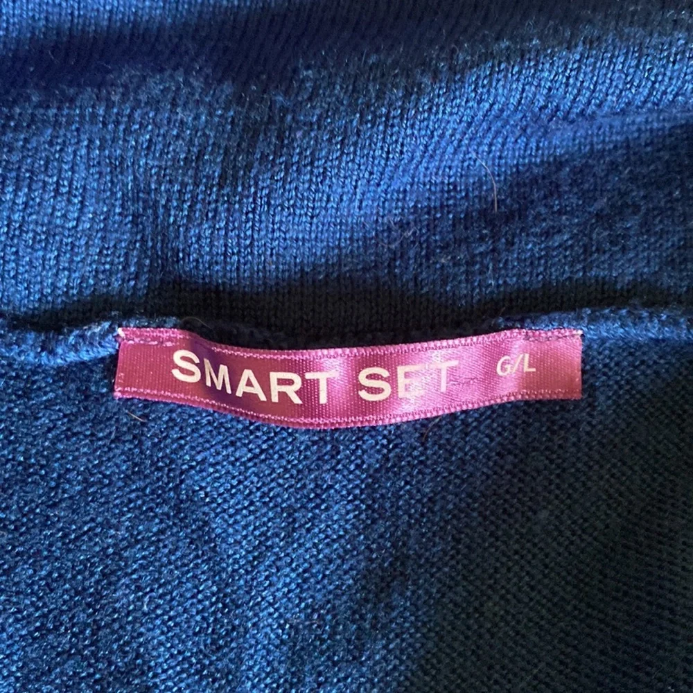 Smart Set Blue Cowl Neck Sweater Dress - Picture 8 of 9